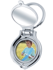 Round Photo Frame/Mirror Keychain