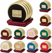 Four Coasters with Solid Cherry Stand