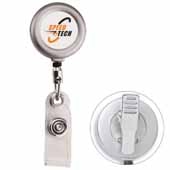 24” Cord Round Matte Solid Metal Retractable Badge