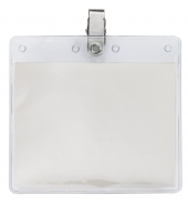 4" x 3" Blank Horizontal Vinyl Pouch with Bulldog Clip