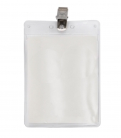 3" x 4" Blank Vertical Vinyl Pouch with Bulldog Clip