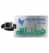 Brushed Aluminum Kwik Seal® Backing Luggage Bag Tag