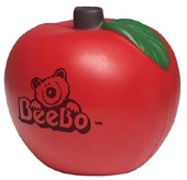 Red Apple Stress Shape With Green Leaves