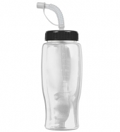 Poly-Pure - 27 oz. Transparent Bottle-Straw Lid