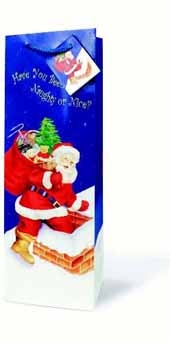 The Holiday Wine Bottle Gift Bag Collection (Santa On His Way)