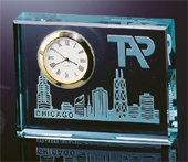 Jade Crystal Block Clock