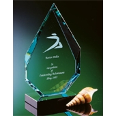 9" Jade Angular Flame on Marble Base