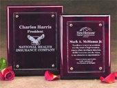 Crystal and Rosewood Finished Plaque (8"x10")