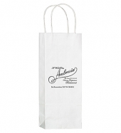 White Kraft Paper Wine Tote – 1 Bottle
