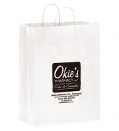 White Kraft Twisted Paper Handle Shopper