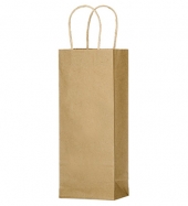 Natural Kraft Paper Wine Tote - 1 Bottle