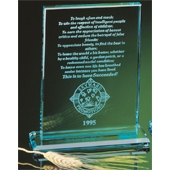 Jade Crystal Rectangle Award (6"x8")