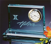 Jade Crystal Block Clock with Base