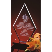 10" Clear Diamond Award on Black Marble Base