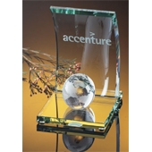 Arched Crystal Globe Award (Medium)