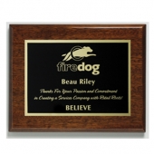Aberdeen Walnut Plaque 8" x 10" with Lasered Plate