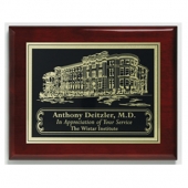 Aberdeen Rosewood Plaque 9" x 12" with Lasered Plate