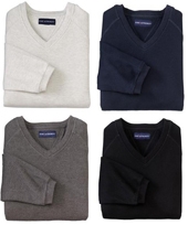 Rib Fleece V-Neck Sweatshirt
