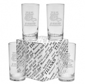 12 oz. Deluxe Beverage Thank You Set - Deep Etched
