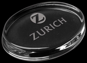 Oval Paperweight - Deep Etched