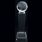 3-D Crystal Sports Trophy-Globe
