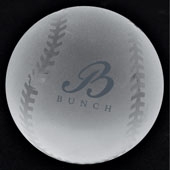 Crystal Baseball Paperweight