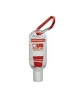 1.9 oz. Clear Sanitizer in Clear Bottle with Carabiner