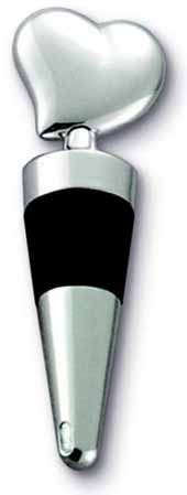 Silver Plated Solid Heart Bottle Stopper