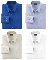 Harriton Mens Long-Sleeve Oxford With Stain Release