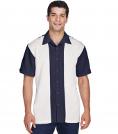 Harriton Men's Two-Tone Camp Shirt