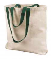 Natural Tote with Contrast-Color Handles