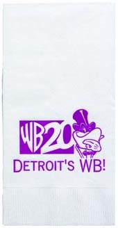 4.25"x8.5" White 3-Ply Dinner Napkins - High Lines