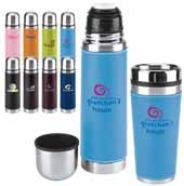 Leatherette Tumbler/ Vacuum Bottle Set
