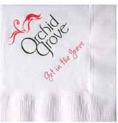 White 3-ply Beverage Napkins, Coin Edge Embossed