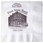 White 3-ply Luncheon Napkins, Coin Edge Embossed