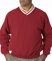 Adult Long-Sleeve Microfiber Cross-Over V-Neck Windshirt