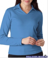 Devon & Jones Ladies' Pima Pique Long-Sleeve Polo
