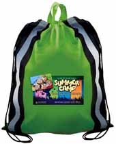 Non-Woven Reflective Drawstring Backpack, Full Color Digital