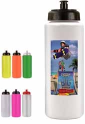 32oz. Sports Bottle w/Push 'n Pull Cap, Full Color Digital