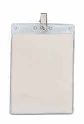 4" x 6" Blank Large Vertical Vinyl Pouch with Bulldog Clip