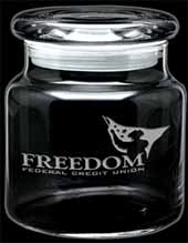 16 oz. Apothecary Jar with Flat Lid - Deep Etched