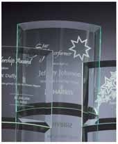 Spectral Jade Curved Award (7"x7")