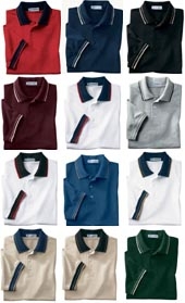 Men's Pique Polo With Textured Stripe Trim