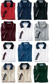 Ladies' Pique Polo With Textured Stripe Trim