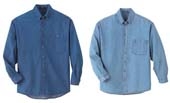 Men's Denim Button-down Long Sleeve Shirt