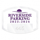 Inside Parking Permit | Flat Side Oval | 1 1/2" x 2" | Horizontal