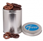 One Quart Tin with Choc Mini Pretzels