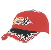 Brushed Heavy Cotton with Flame Embroidery to Peak and Crown