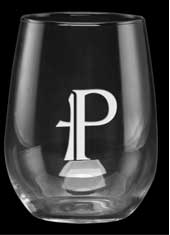 9 oz. Stemless White Wine - Deep Etched