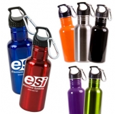17oz Stainless Steel Adventure Water Bottle With Carabiner ( 50-P